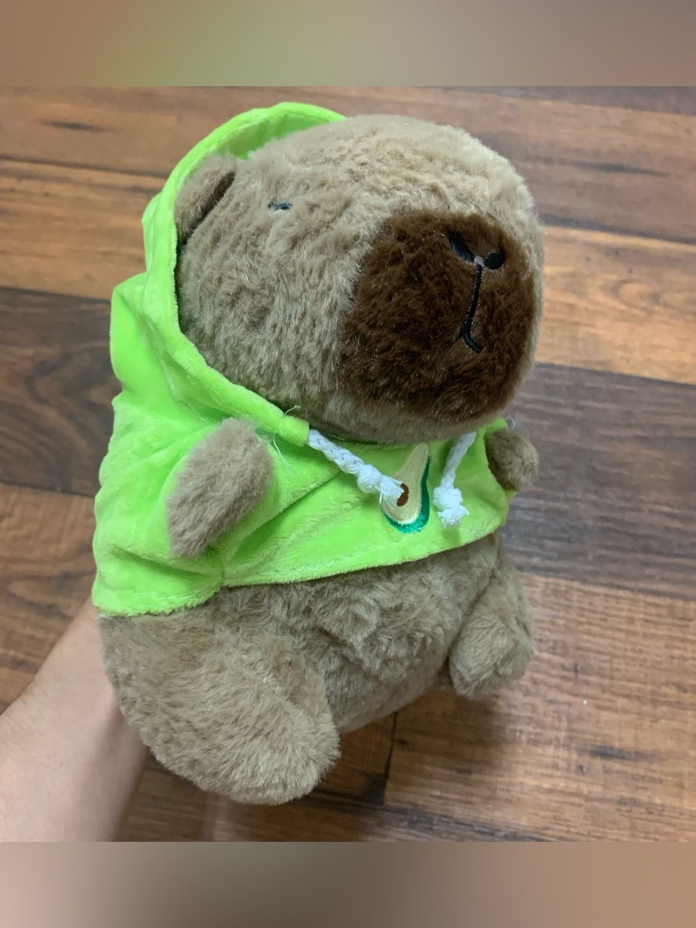 Cute Capybara Plush Green Hoodie Avocado Stuffed Toy  Gift Doll 8 in